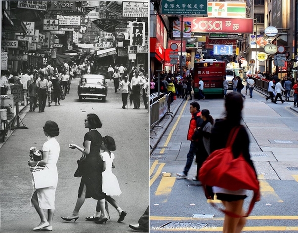 中环– 皇后大道中、德己立街交界1959 vs 2010