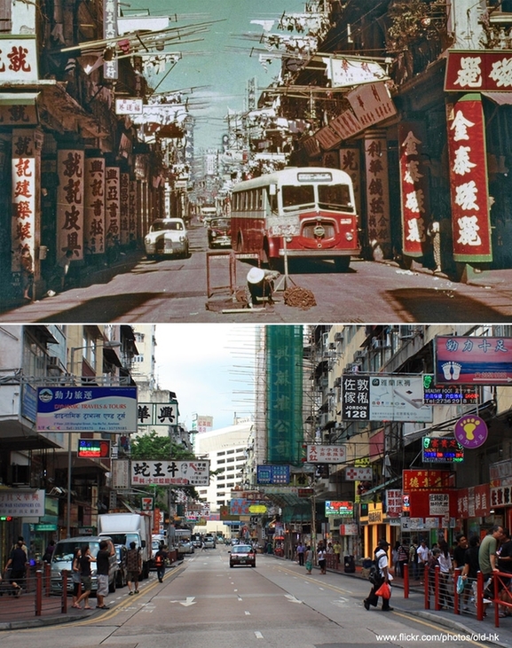 油麻地– 上海街、南京街交界1960′s vs 2011