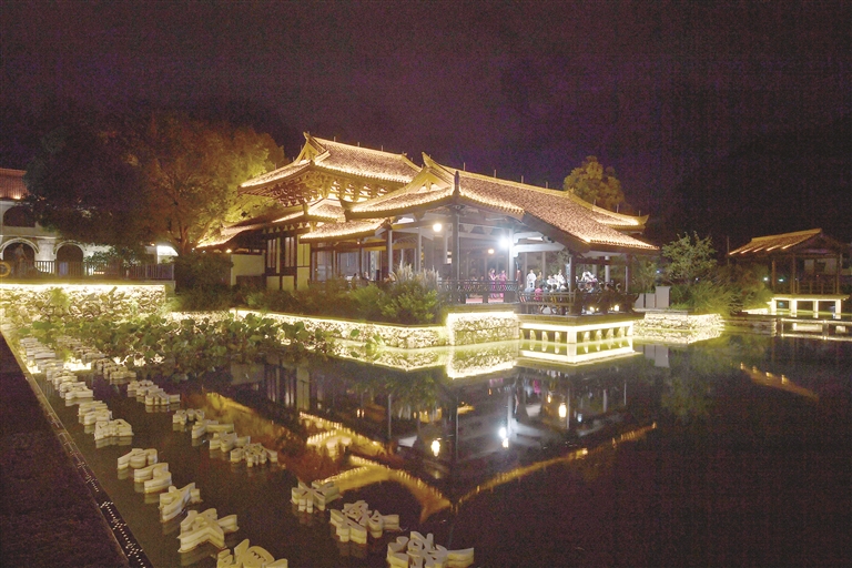 欢潭夜景图片