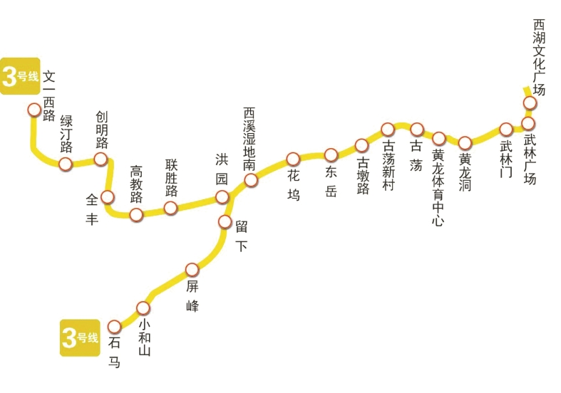 杭州3号地铁站线路图图片