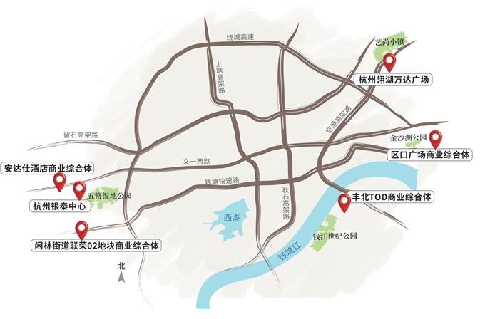 东南西北,杭州多个商业综合体有新动作。 制图 高薇