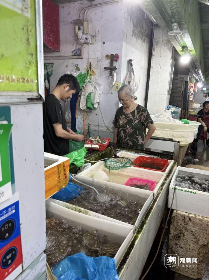 屏风街农贸市场的水产摊位。楼宇瑄 摄