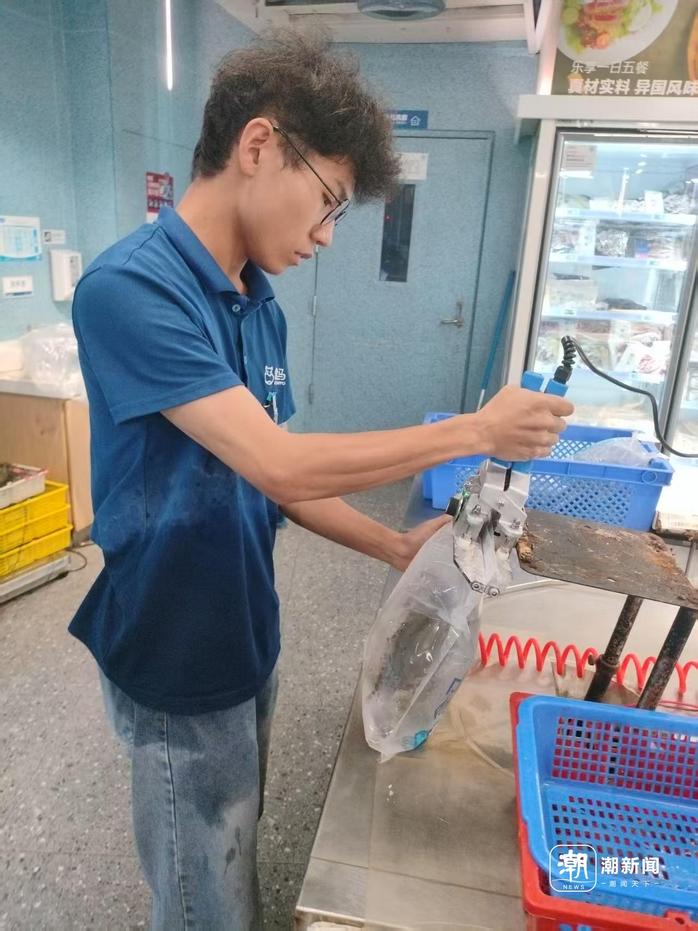 在盒马鲜生购买梭子蟹,有专用的海鲜充氧袋。楼宇瑄 摄